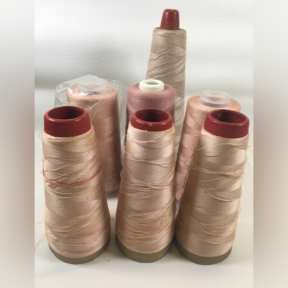 Lot of 7 Winton Sewkay & More Assorted Colors Spools Sewing Thread Cones Vintage